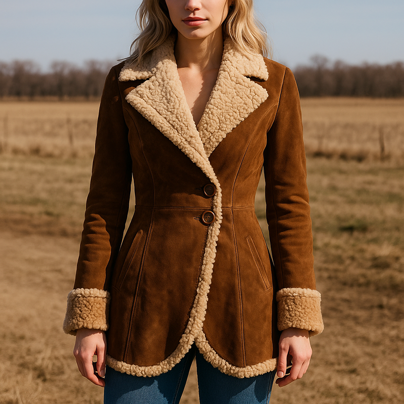 Drune | Tailored Coat - Faux-Fur Trim Knopf-Front Mantel