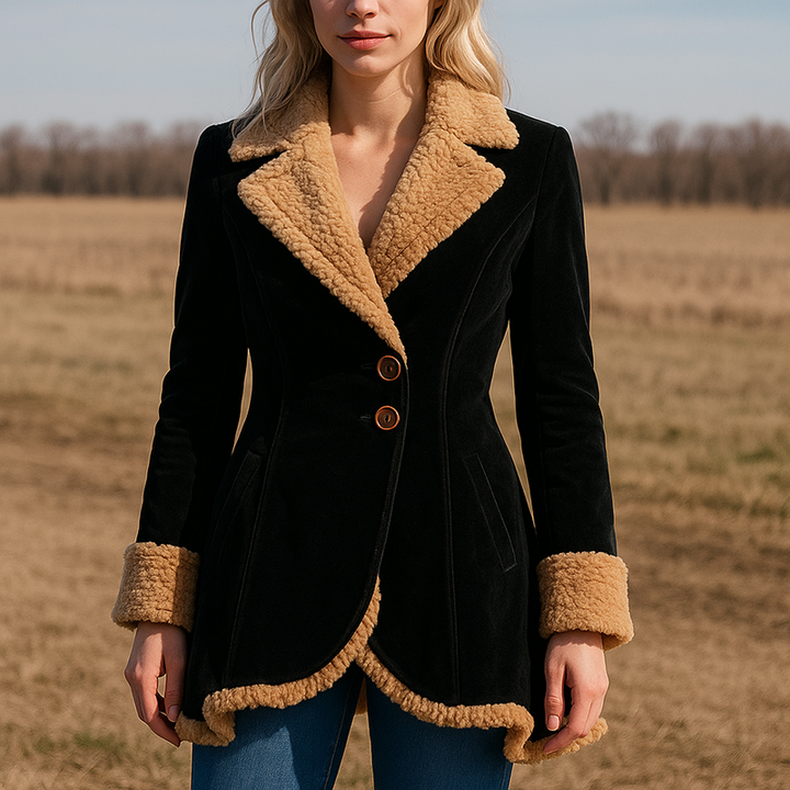 Drune | Tailored Coat - Faux-Fur Trim Knopf-Front Mantel