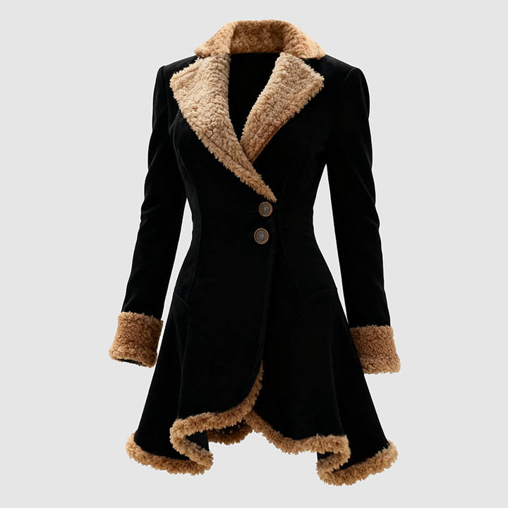 Drune | Tailored Coat - Faux-Fur Trim Knopf-Front Mantel