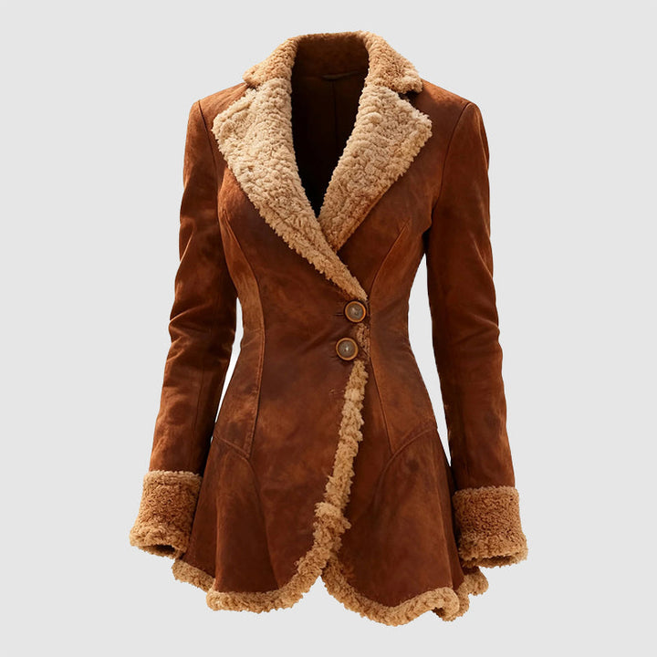 Drune | Tailored Coat - Faux-Fur Trim Knopf-Front Mantel