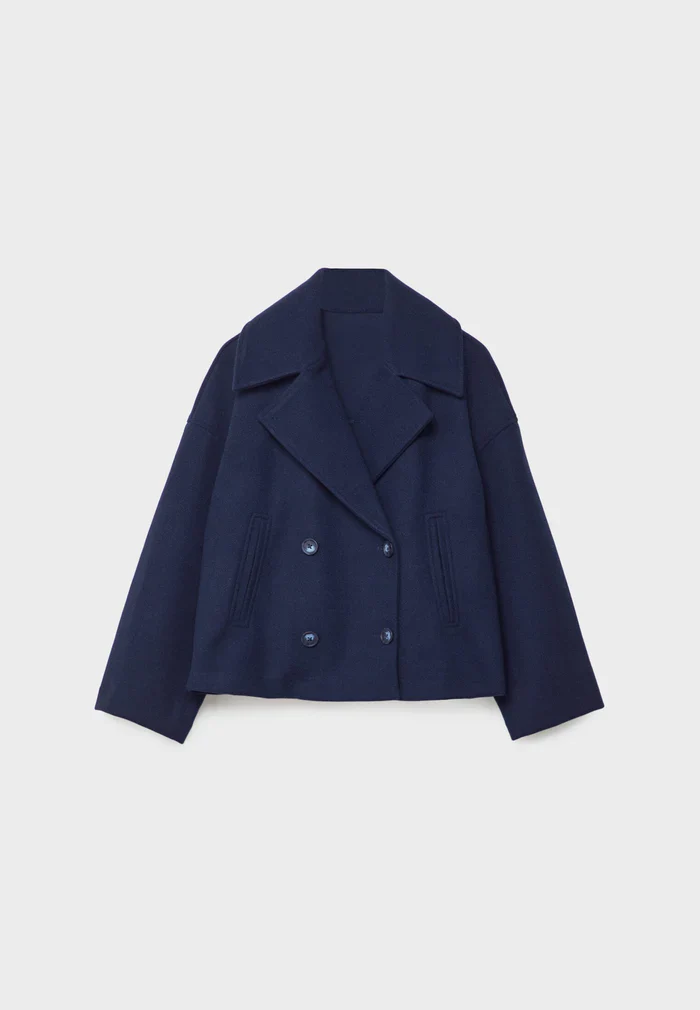Drune | Cropped Doppelreiher Mantel Boxy Kurze Jacke