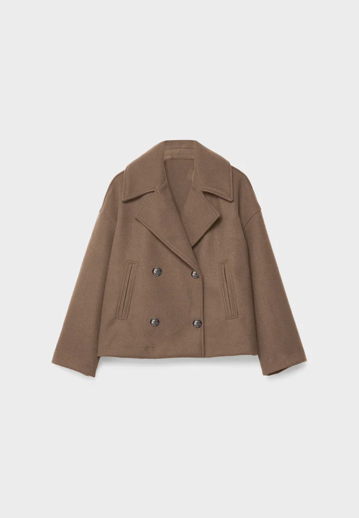 Drune | Cropped Doppelreiher Mantel Boxy Kurze Jacke