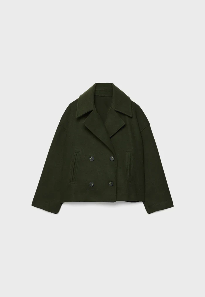 Drune | Cropped Doppelreiher Mantel Boxy Kurze Jacke