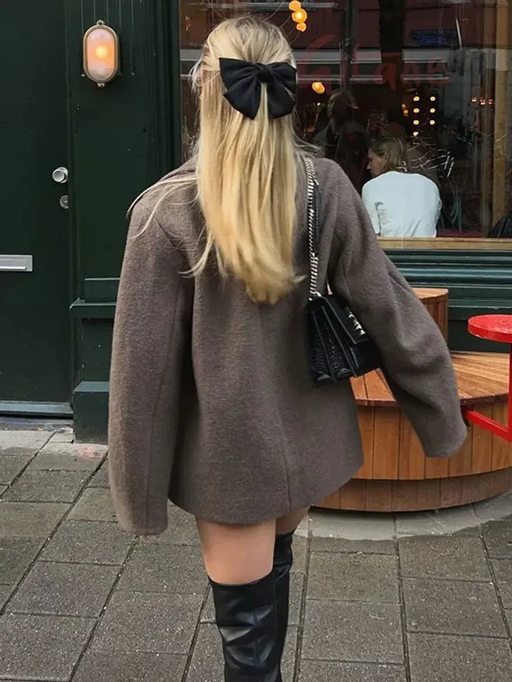 Drune | Übergröße Woll Mischung Mantel Drop Shoulder