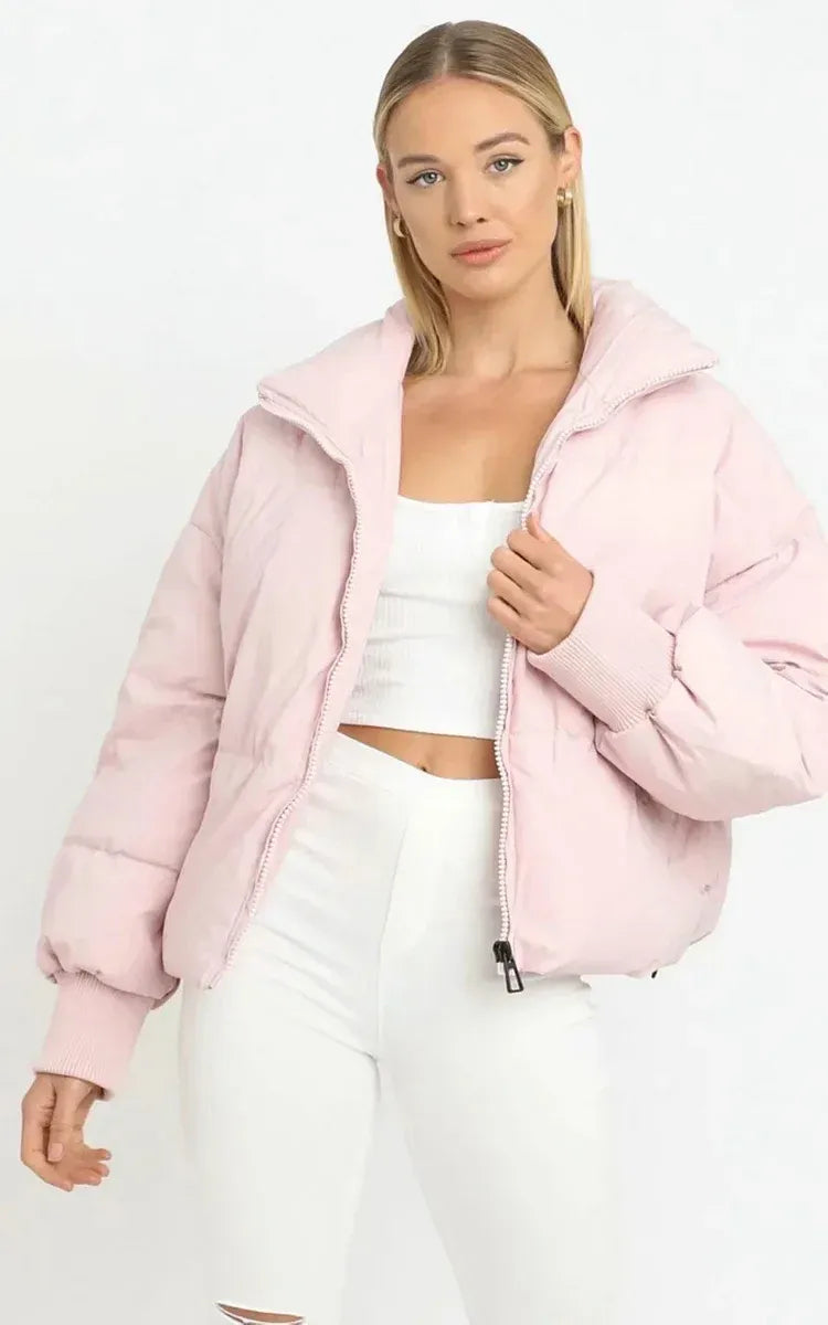 Drune | Kurze Pufferjacke Übergröße Reißverschlussjacke