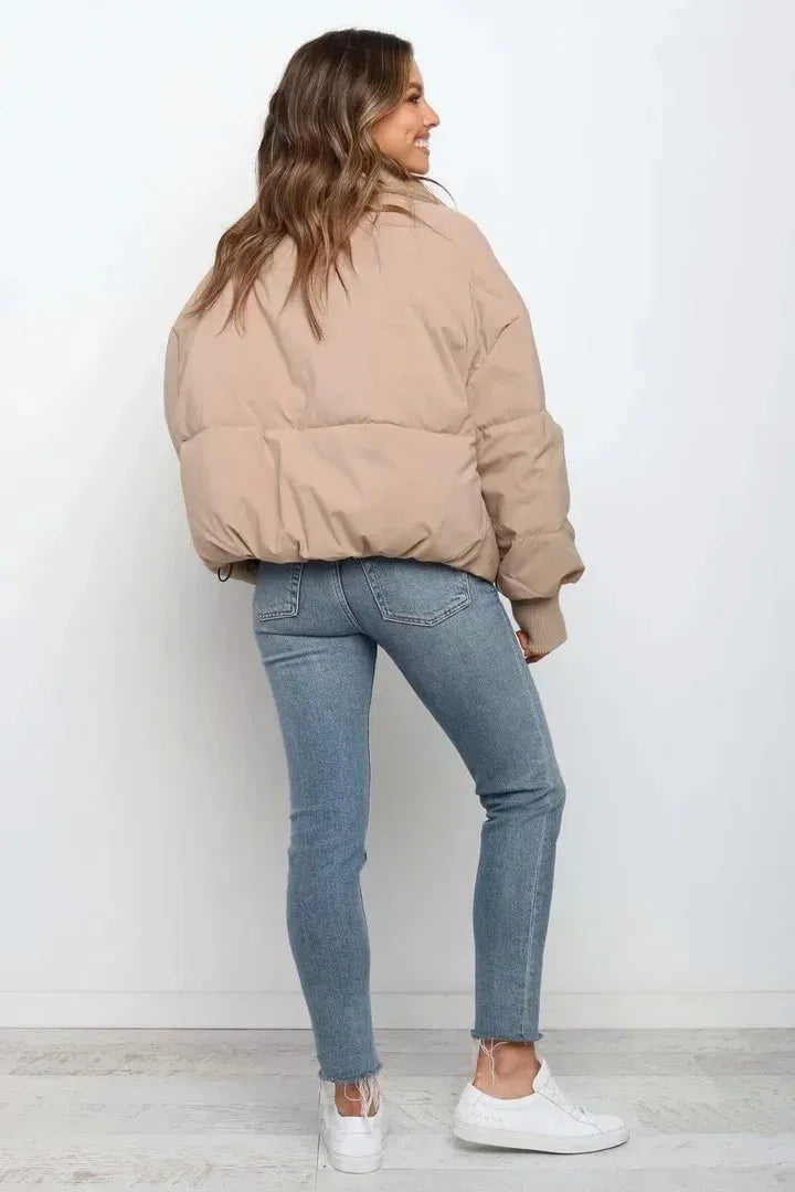 Drune | Kurze Pufferjacke Übergröße Reißverschlussjacke