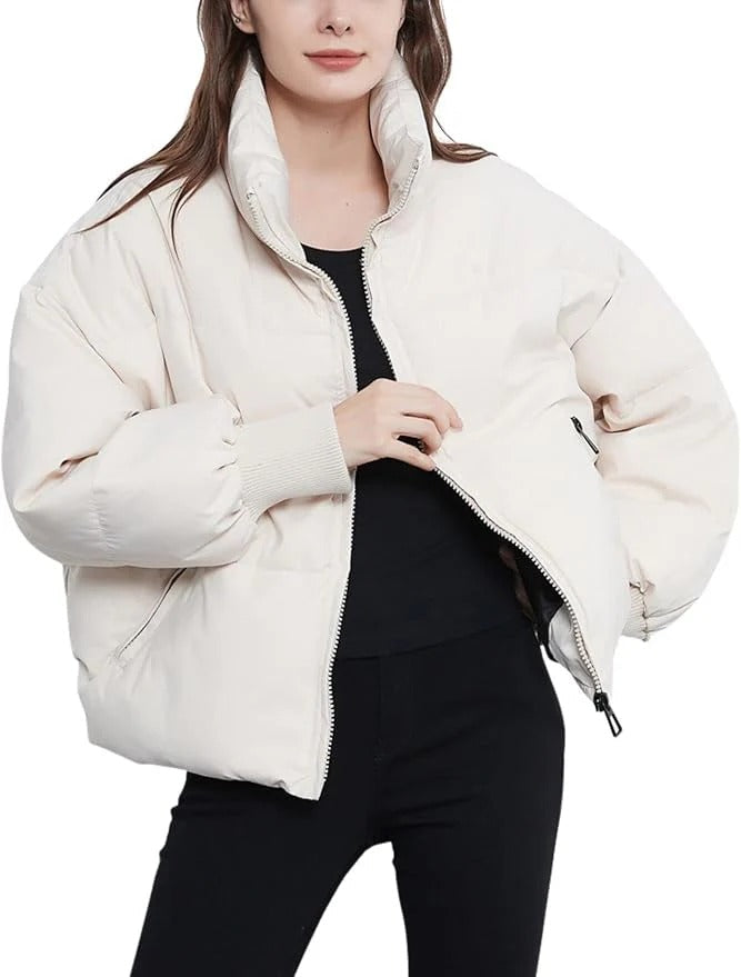Drune | Kurze Pufferjacke Übergröße Reißverschlussjacke