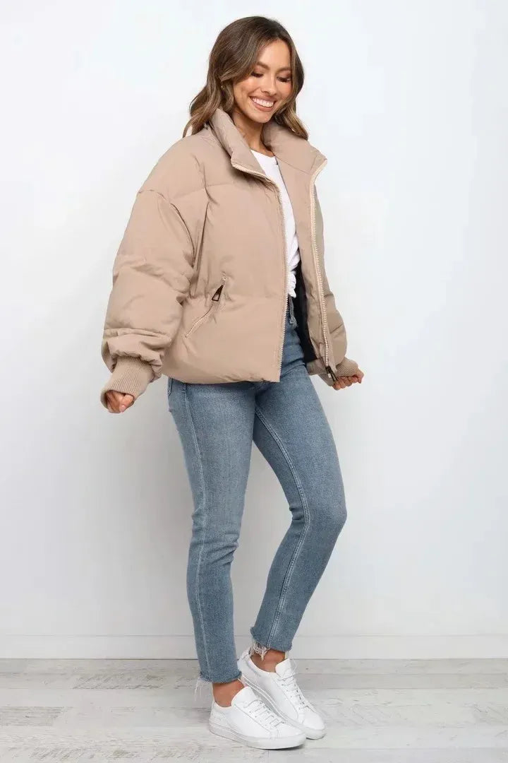 Drune | Kurze Pufferjacke Übergröße Reißverschlussjacke
