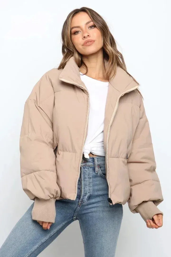 Drune | Kurze Pufferjacke Übergröße Reißverschlussjacke