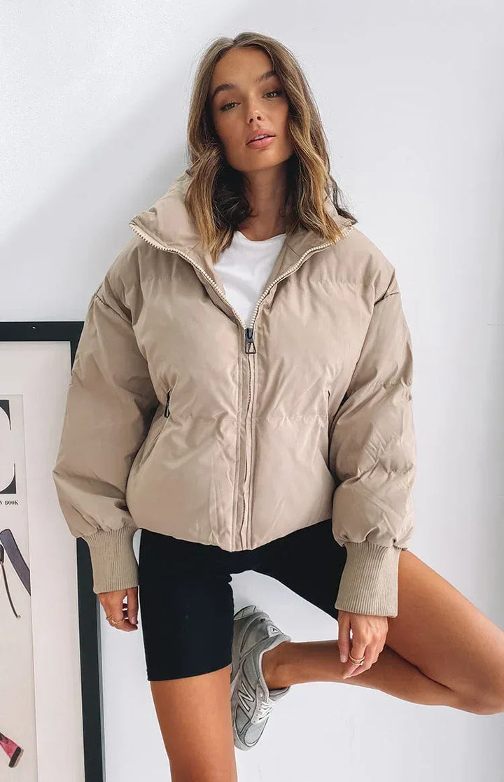 Drune | Kurze Pufferjacke Übergröße Reißverschlussjacke
