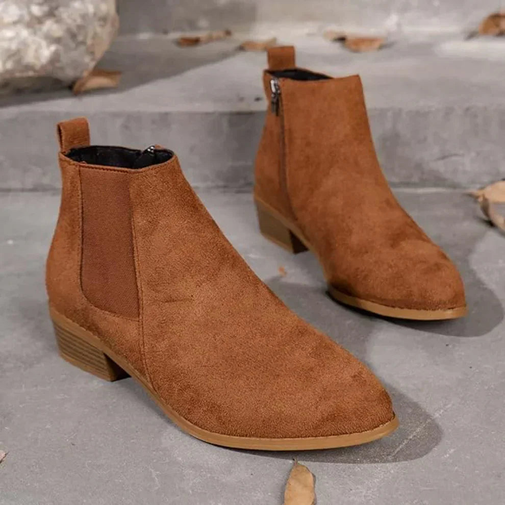 DamenAnkleBoots Mit Reißverschluss Damen Drune