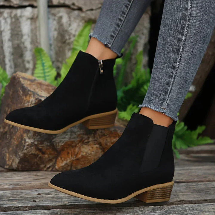 DamenAnkleBoots Mit Reißverschluss Damen Drune