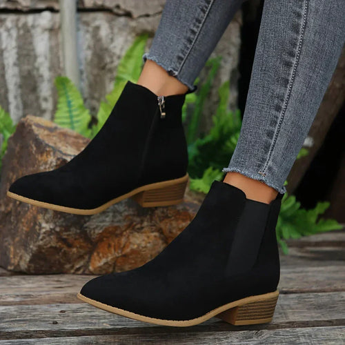 DamenAnkleBoots Mit Reißverschluss Damen Drune