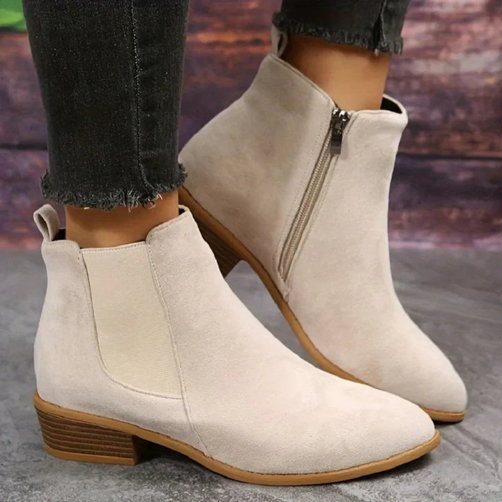DamenAnkleBoots Mit Reißverschluss Damen Drune