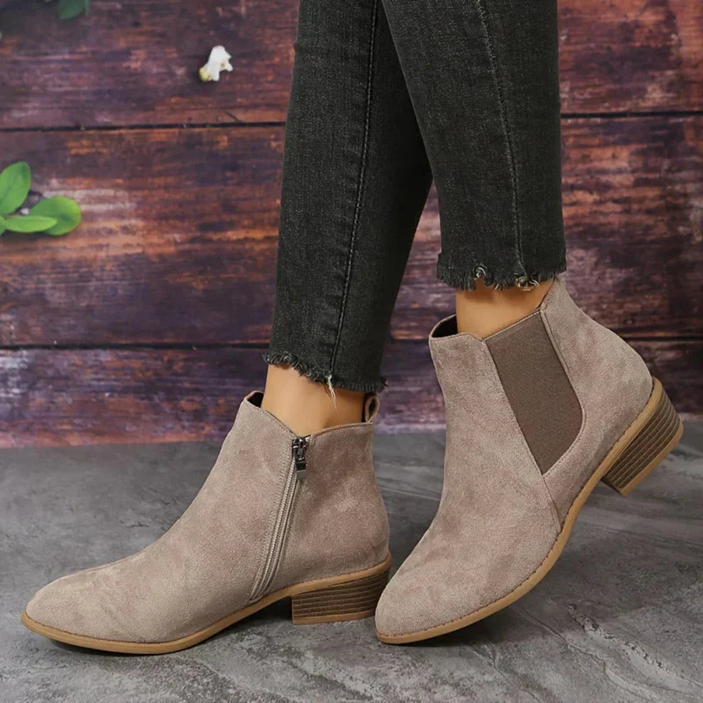 DamenAnkleBoots Mit Reißverschluss Damen Drune