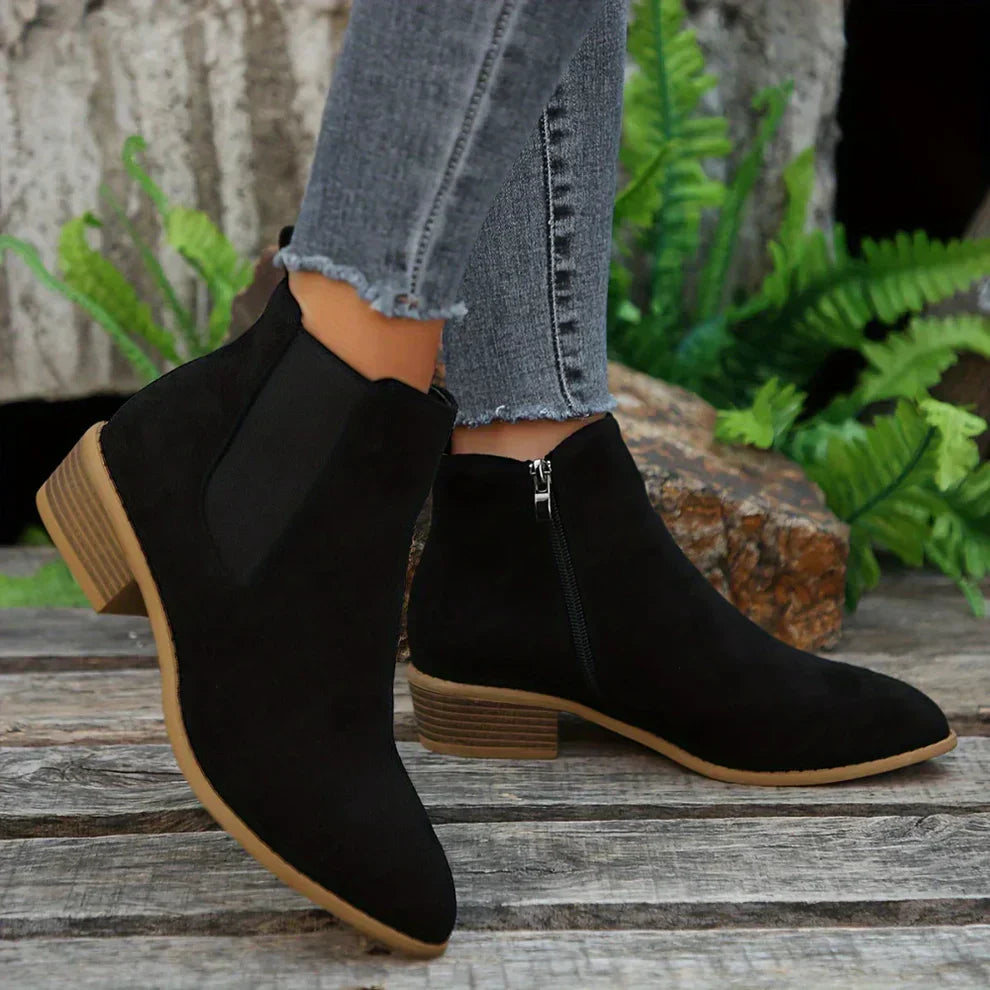 DamenAnkleBoots Mit Reißverschluss Damen Drune