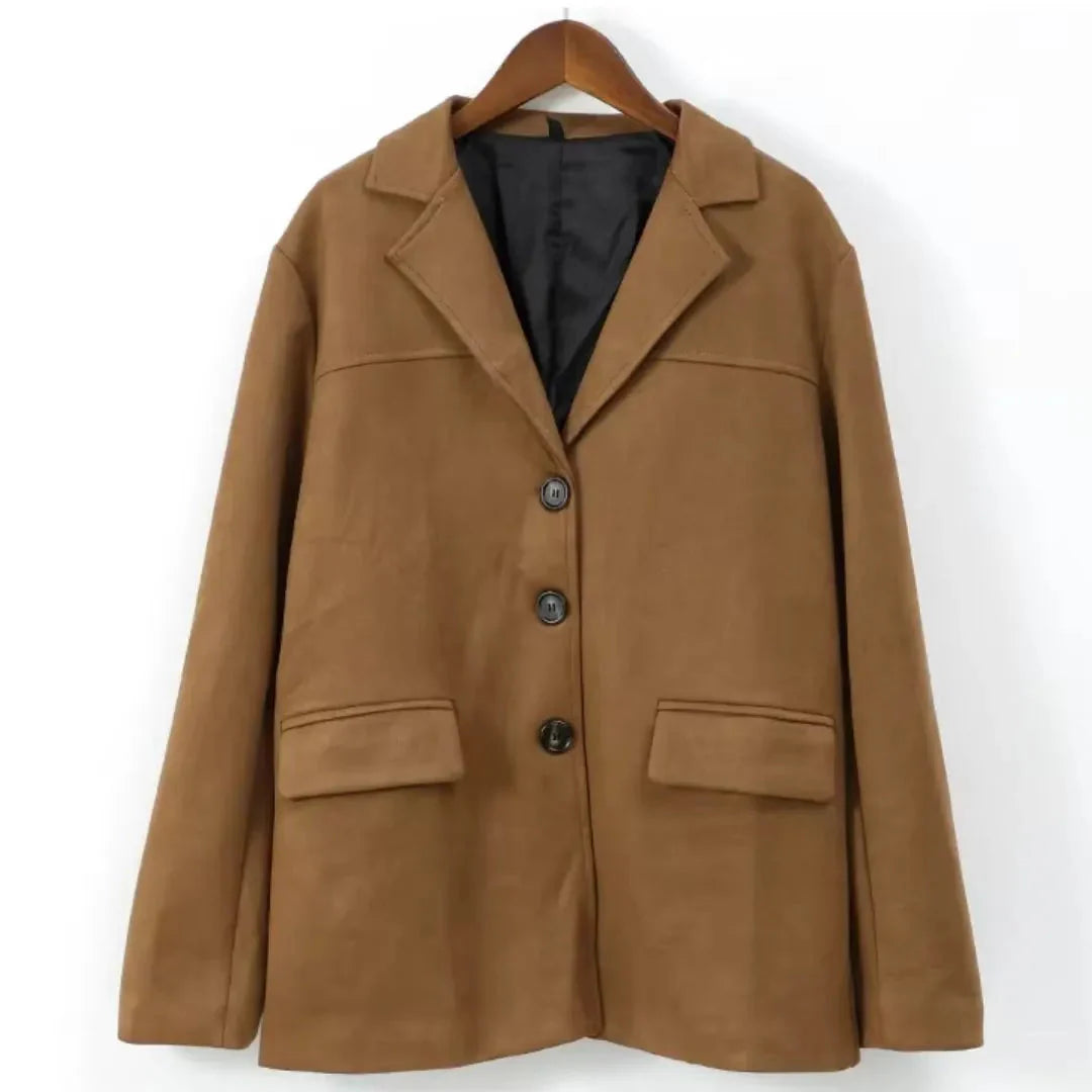 Drune | Klassische braune Wildlederjacke
