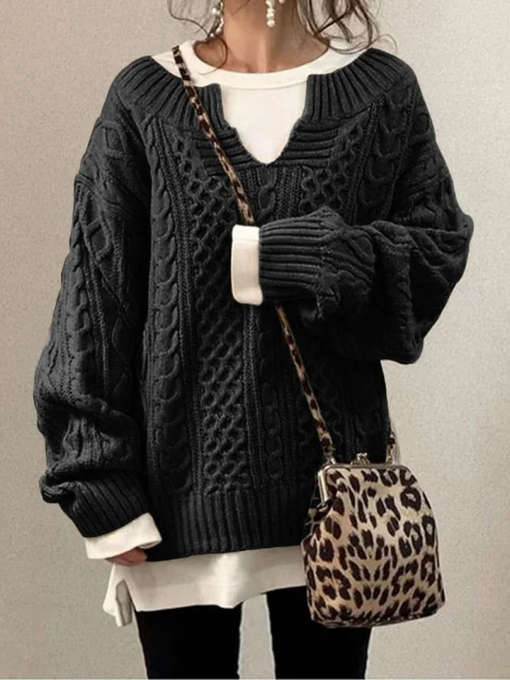 Drune | Damen Strick Sweatshirt - Lockerer Schnitt