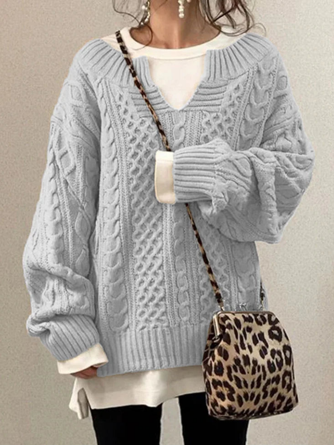 Drune | Damen Strick Sweatshirt - Lockerer Schnitt