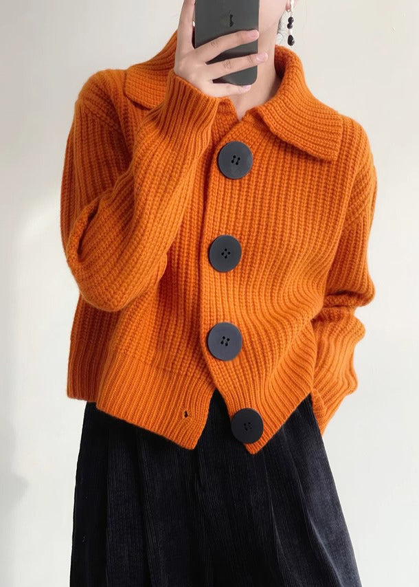 Drune | Damenstrickjacke mit Peter-Pan-Kragen - Winter