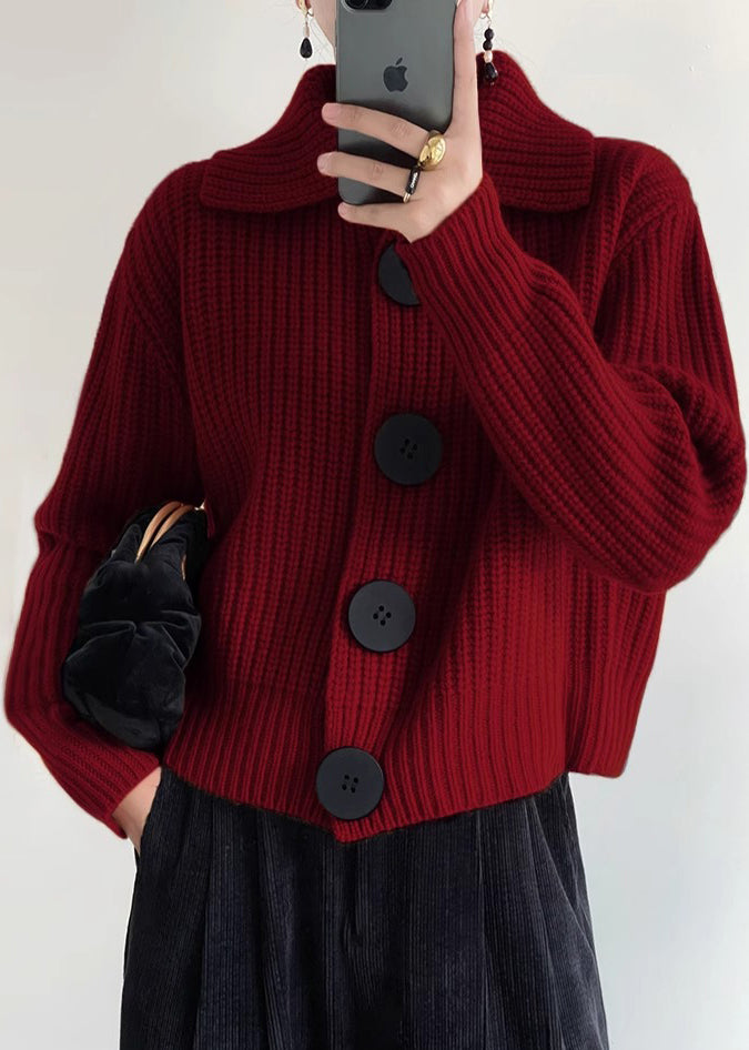 Drune | Damen Strickjacke mit Peter Pan Kragen - Winter