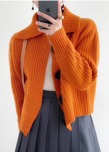 Drune | Damen Strickjacke mit Peter Pan Kragen - Winter