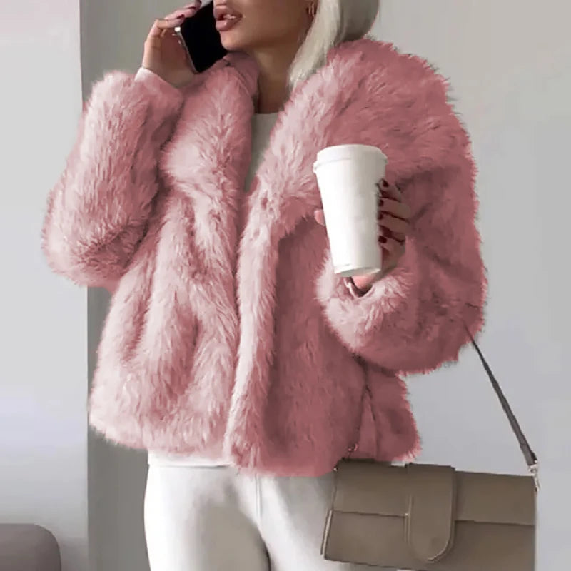 Drune | Kurze Kunstpelzjacke - Eleganter leichter Wintermantel für vielseitige Mode