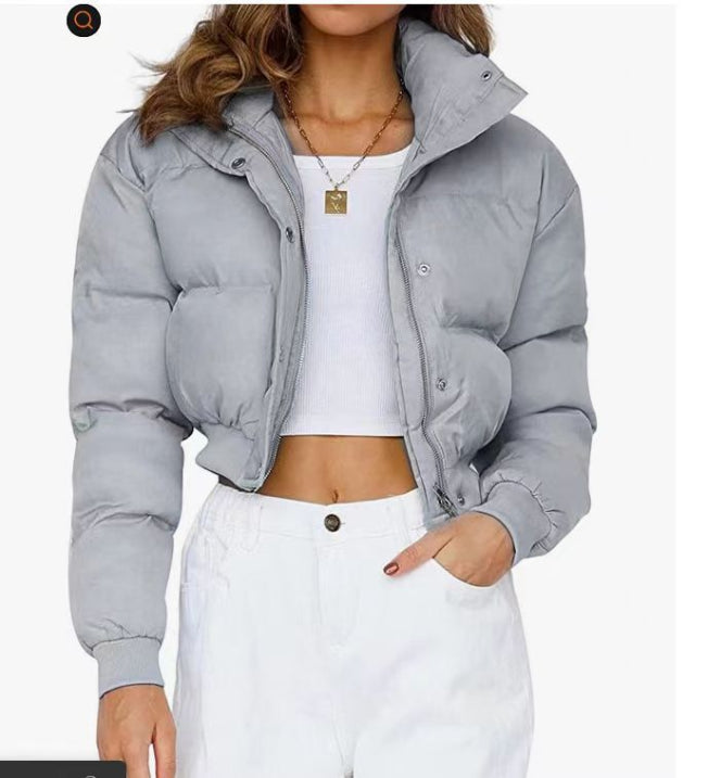 Drune | Gemütliche Damen Winter Kurze Pufferjacke mit Kapuze