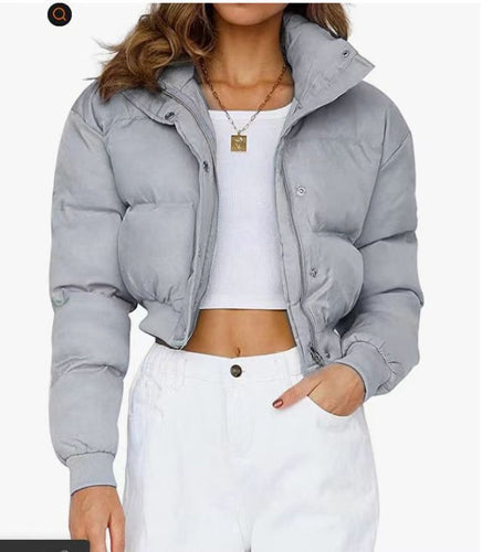 Drune | Gemütliche Damen Winter Kurze Pufferjacke mit Kapuze