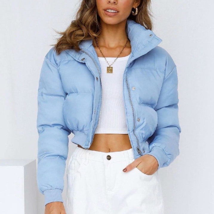 Drune | Gemütliche Damen Winter Kurze Pufferjacke mit Kapuze