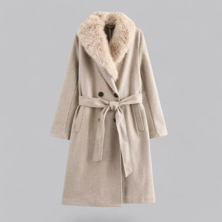 Drune | Damen Beiger Trenchcoat Neppeluw