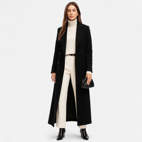Drune | Longline Maxi Mantel Maßgeschneiderter Doppelreiher Winterübermantel