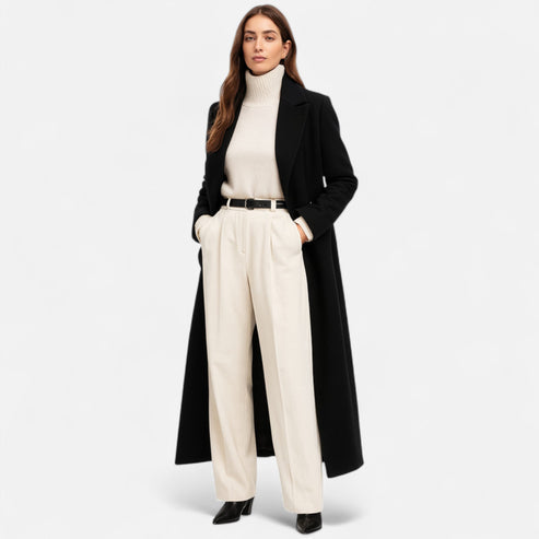 Drune | Longline Maxi Mantel Maßgeschneiderter Doppelreiher Winterübermantel