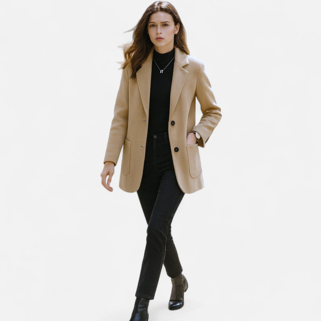 Drune | Damen Klassischer Blazer Jacke Enganliegende Passform