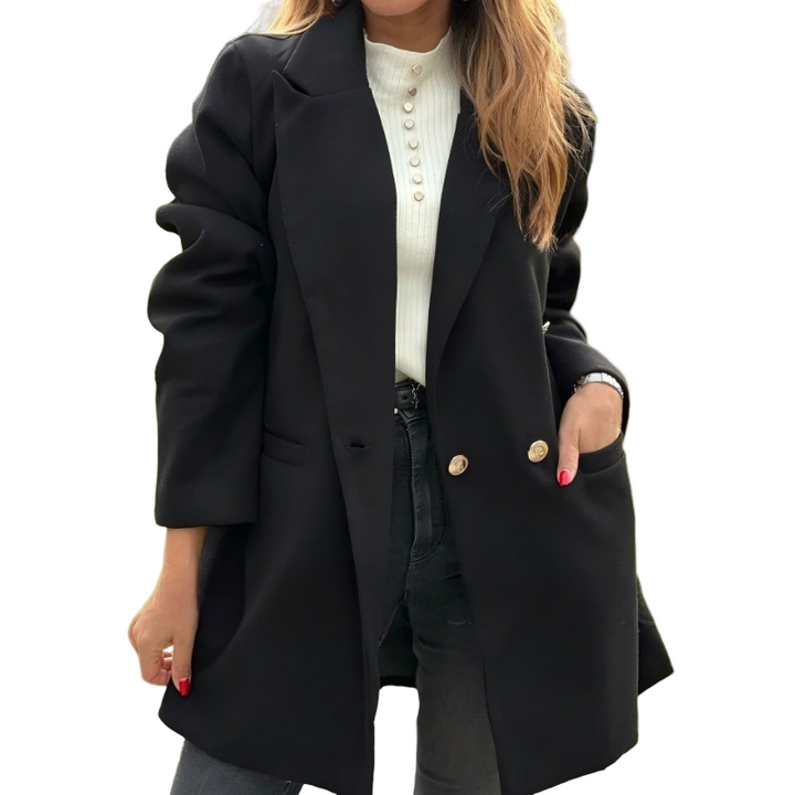 Drune | Damen Oversized Blazer Jacke Doppelknopf Stil