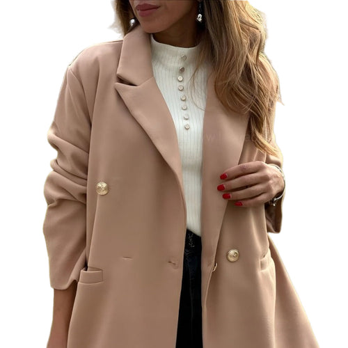 Drune | Damen Oversized Blazer Jacke Doppelknopf Stil