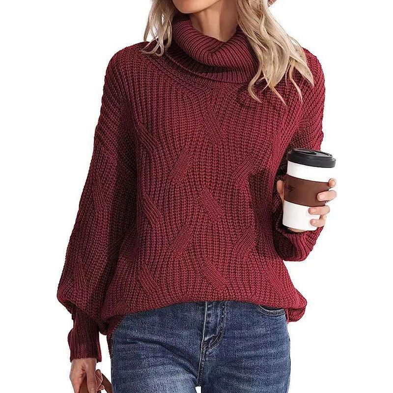 Drune | Pullover - Damen Winter Kabelstrick Rollkragenpullover