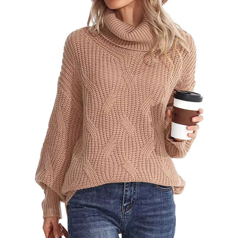 Drune | Pullover - Damen Winter Kabelstrick Rollkragenpullover