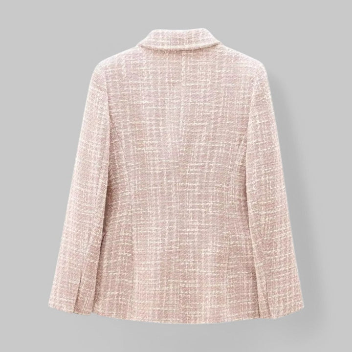 Drune | Klassischer Doppelreiher Pink Tweed Blazer