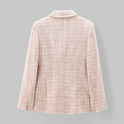 Drune | Klassischer Doppelreiher Pink Tweed Blazer