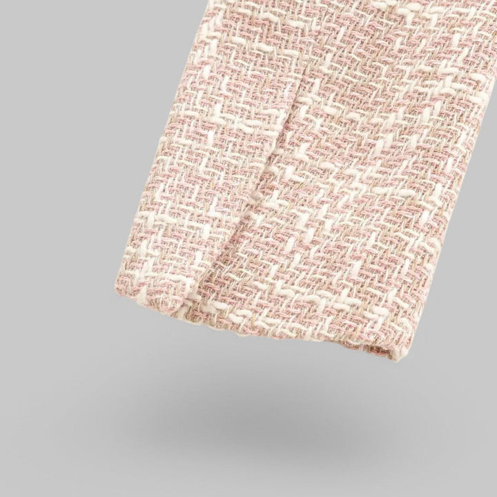 Drune | Klassischer Doppelreiher Pink Tweed Blazer