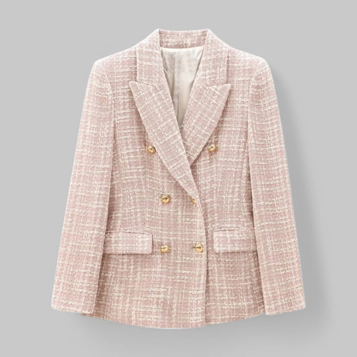 Drune | Klassischer Doppelreiher Pink Tweed Blazer