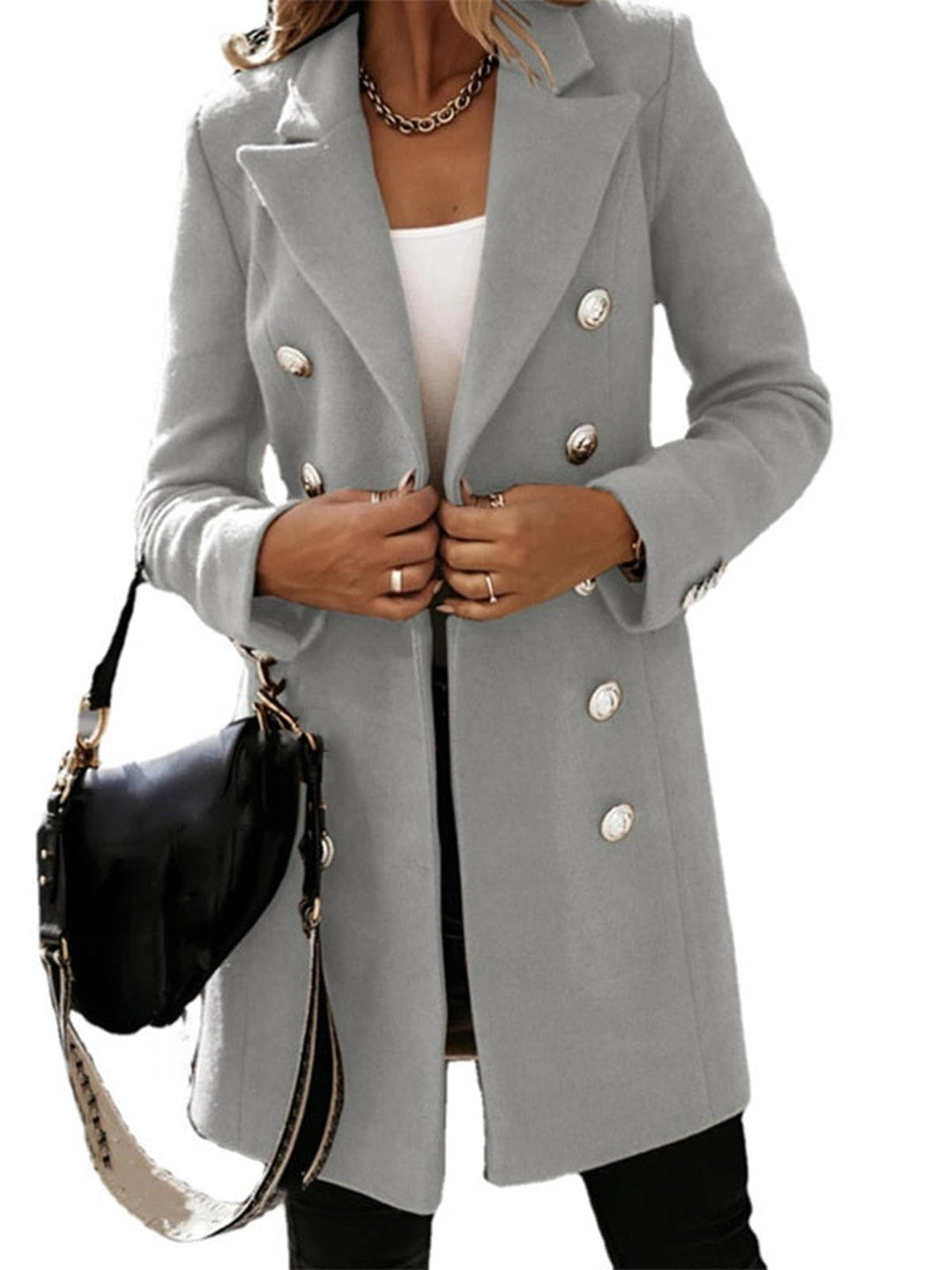 Drune | Damen Klassischer Trenchcoat mit Gürtel und Knöpfen