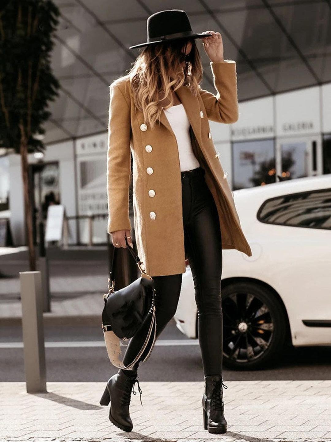 Drune | Damen Klassischer Trenchcoat mit Gürtel und Knöpfen