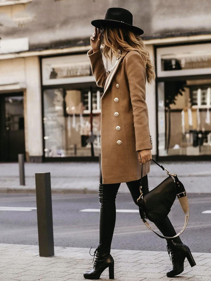 Drune | Damen Klassischer Trenchcoat mit Gürtel und Knöpfen