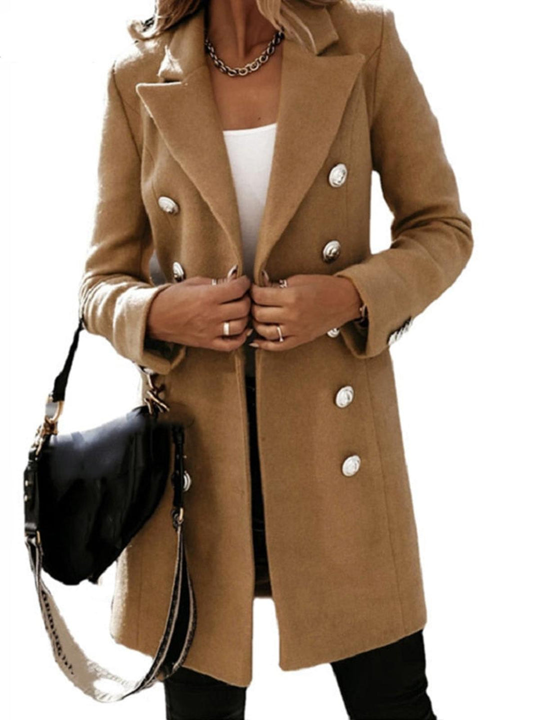 Drune | Damen Klassischer Trenchcoat mit Gürtel und Knöpfen
