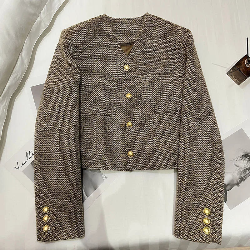 Drune | Damen Verkürzter Kragenloser Blazer