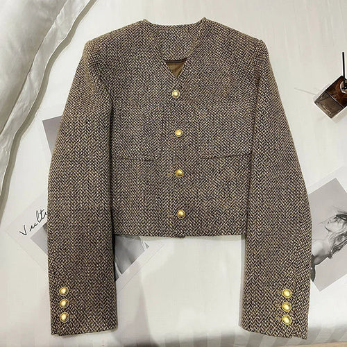 Drune | Damen Verkürzter Kragenloser Blazer