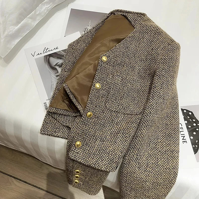 Drune | Damen Verkürzter Kragenloser Blazer