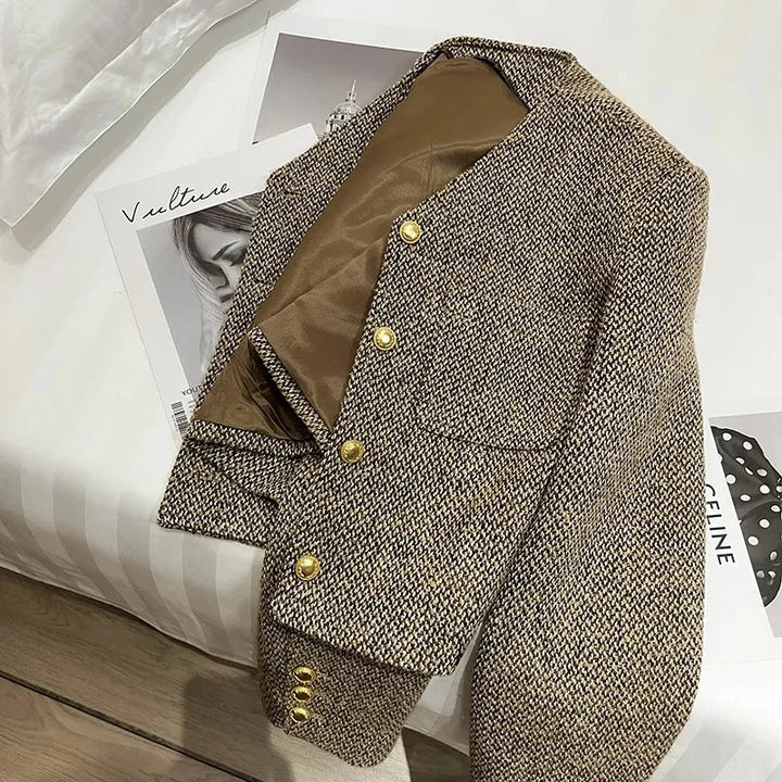 Drune | Damen Verkürzter Kragenloser Blazer